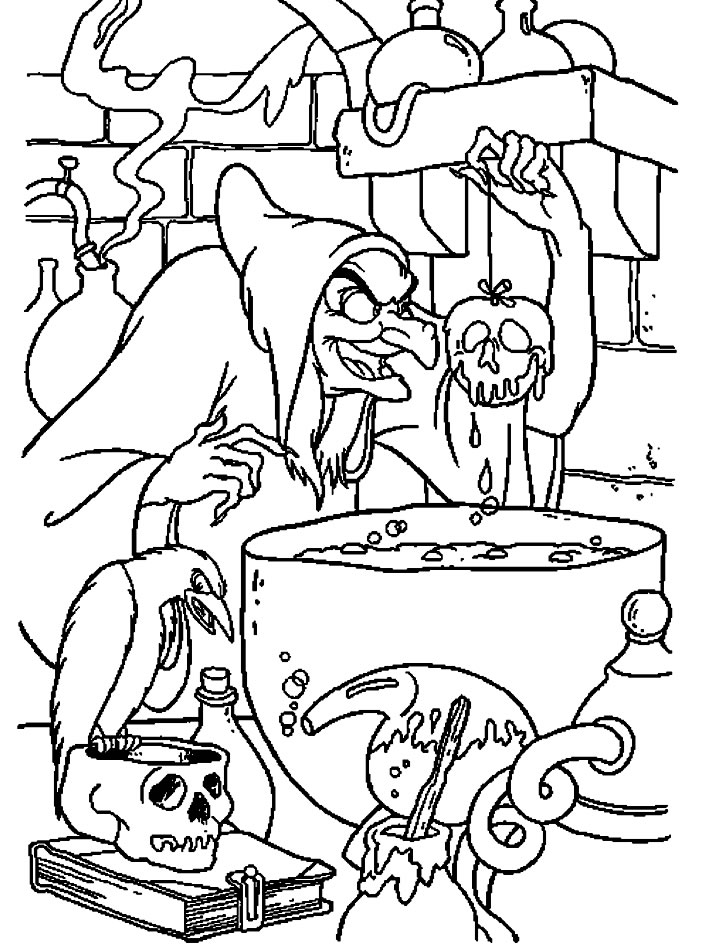 着色页: 白雪公主和七个小矮人 (动画电影) #134007 - 免费可打印着色页
