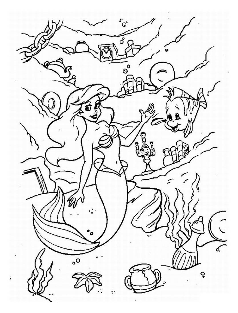 着色页: 小美人鱼 (动画电影) #127385 - 免费可打印着色页