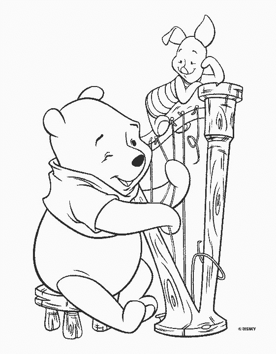 着色页: 维尼熊 (动画电影) #28625 - 免费可打印着色页