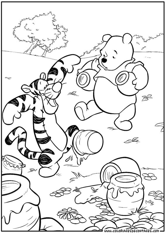 着色页: 维尼熊 (动画电影) #28675 - 免费可打印着色页