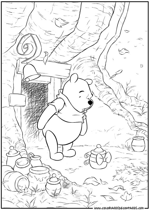 着色页: 维尼熊 (动画电影) #28771 - 免费可打印着色页