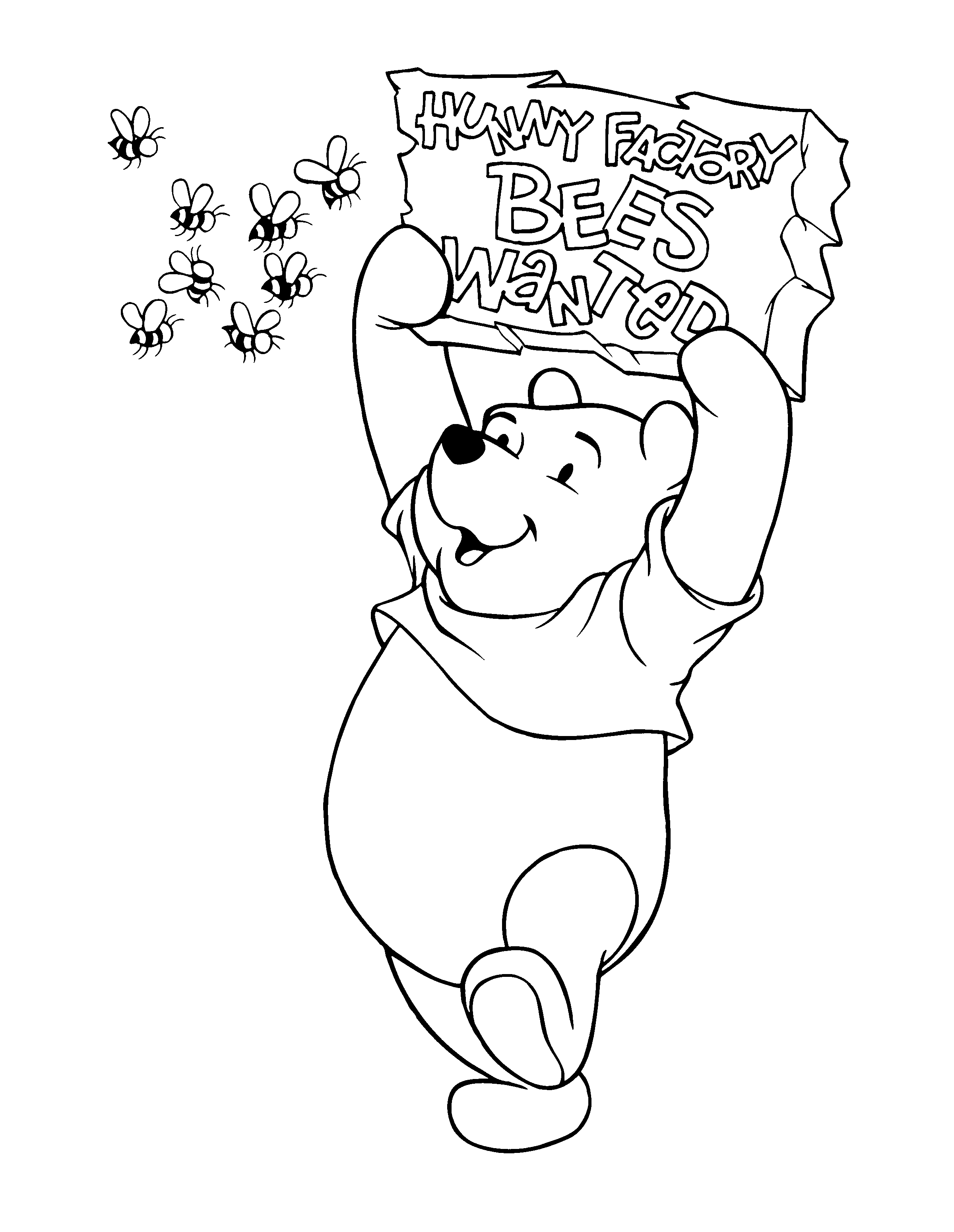 着色页: 维尼熊 (动画电影) #28780 - 免费可打印着色页