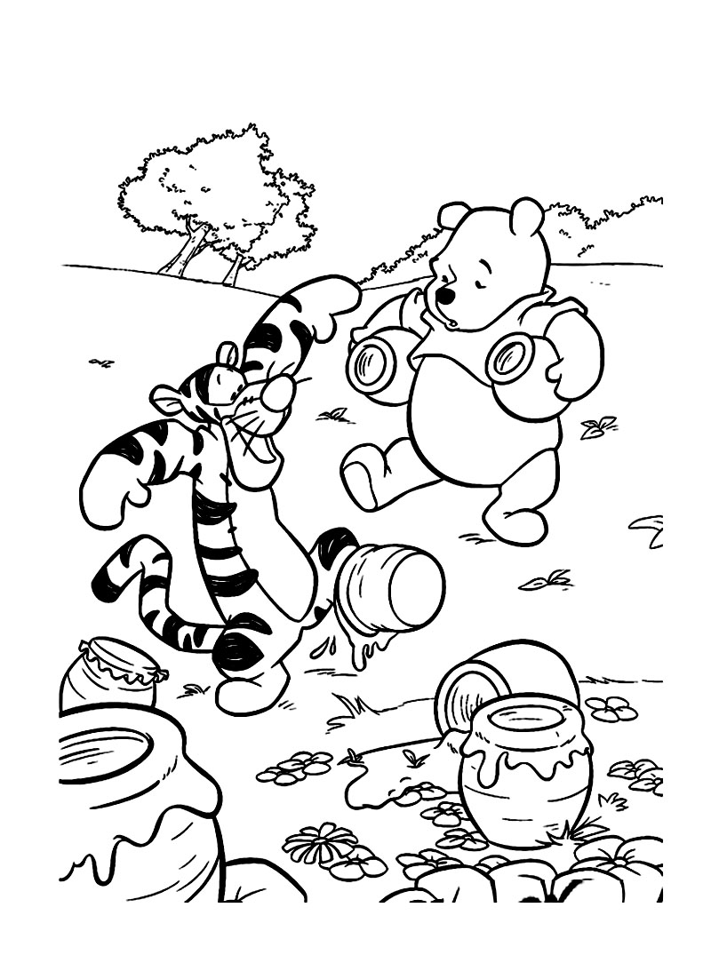 着色页: 维尼熊 (动画电影) #28798 - 免费可打印着色页