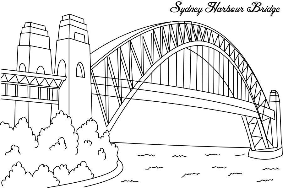 着色页: 桥 (建筑和建筑) #62837 - 免费可打印着色页