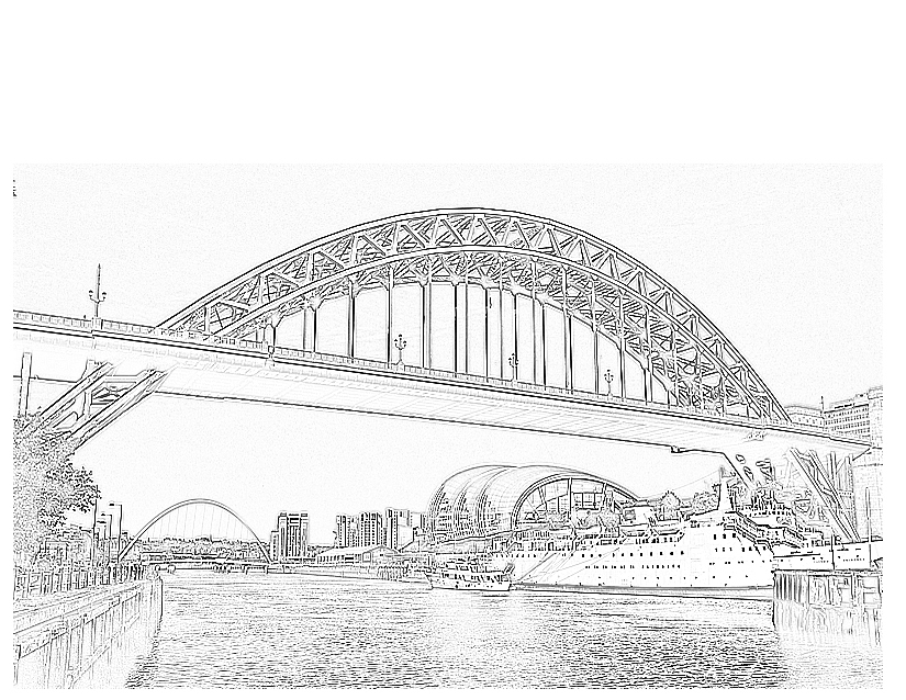 着色页: 桥 (建筑和建筑) #62838 - 免费可打印着色页
