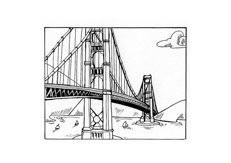 着色页: 桥 (建筑和建筑) #62841 - 免费可打印着色页