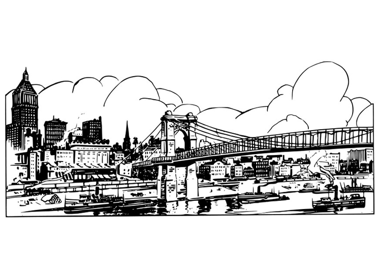 着色页: 桥 (建筑和建筑) #62846 - 免费可打印着色页