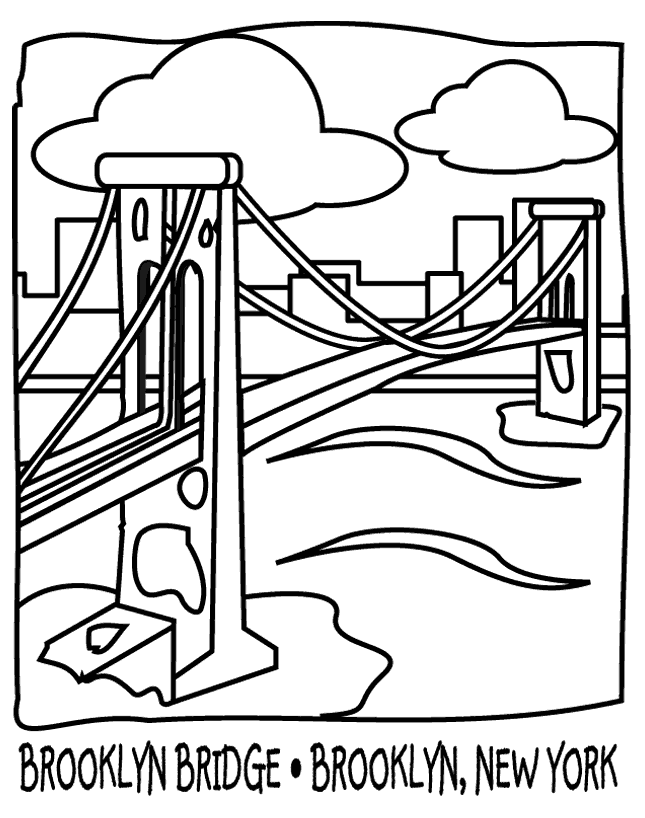 着色页: 桥 (建筑和建筑) #62849 - 免费可打印着色页