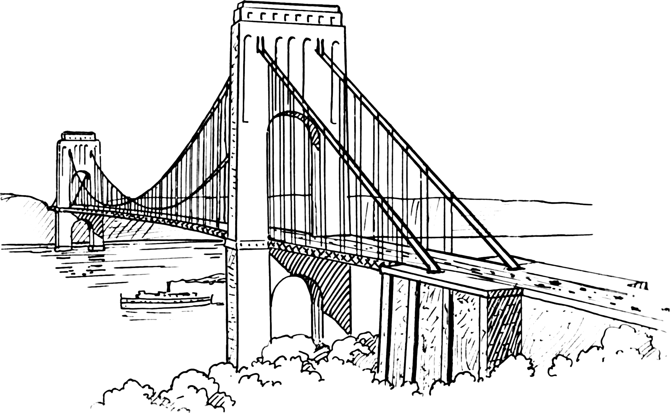 着色页: 桥 (建筑和建筑) #62888 - 免费可打印着色页