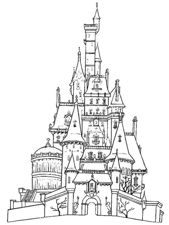 着色页: 城堡 (建筑和建筑) #62032 - 免费可打印着色页