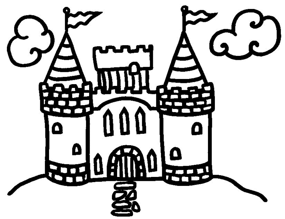 着色页: 城堡 (建筑和建筑) #62033 - 免费可打印着色页