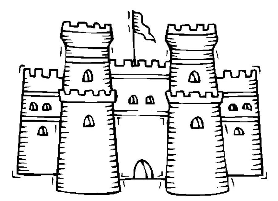 着色页: 城堡 (建筑和建筑) #62040 - 免费可打印着色页