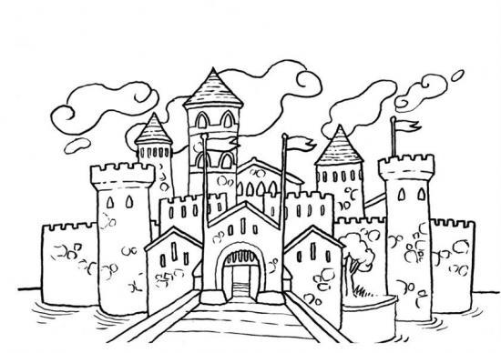 着色页: 城堡 (建筑和建筑) #62043 - 免费可打印着色页