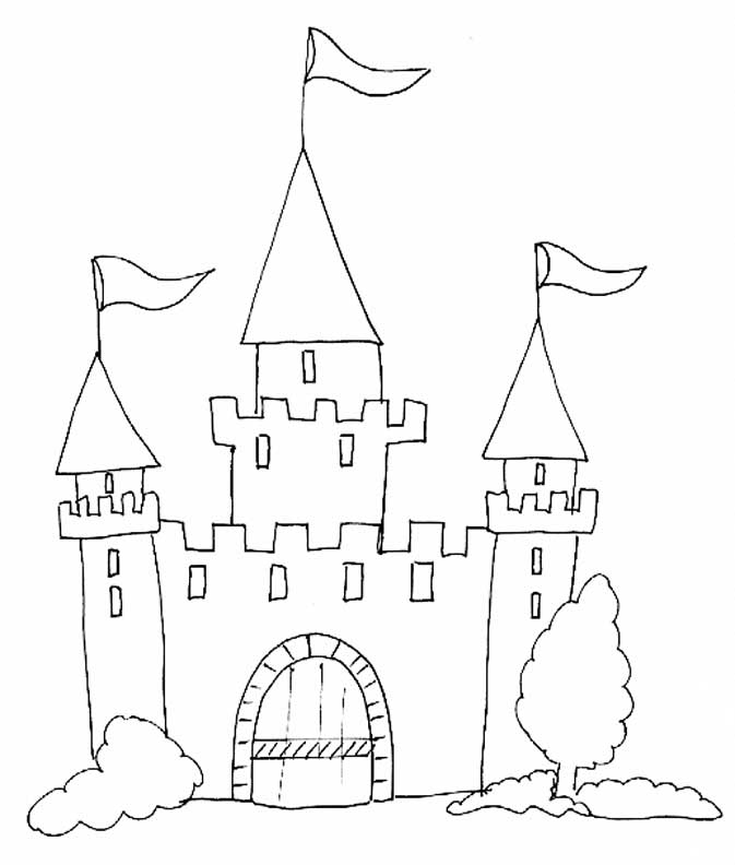 着色页: 城堡 (建筑和建筑) #62048 - 免费可打印着色页