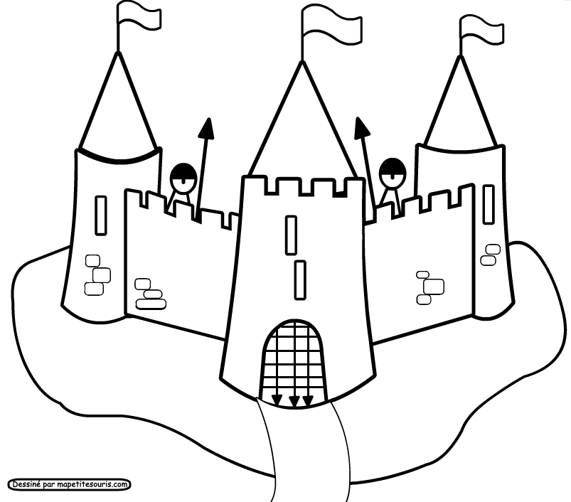 着色页: 城堡 (建筑和建筑) #62052 - 免费可打印着色页