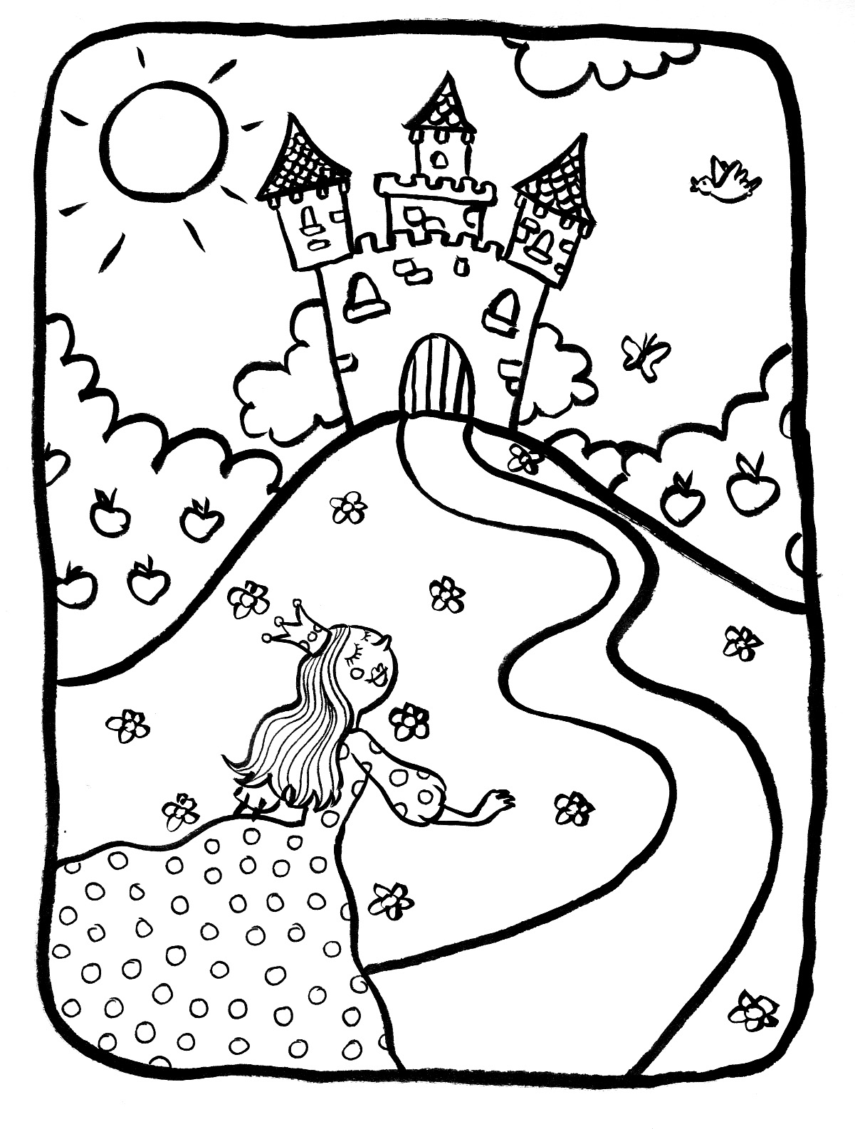着色页: 城堡 (建筑和建筑) #62054 - 免费可打印着色页