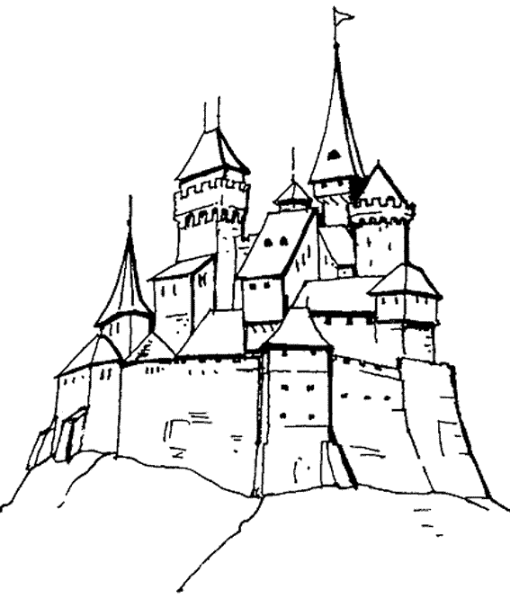 着色页: 城堡 (建筑和建筑) #62058 - 免费可打印着色页
