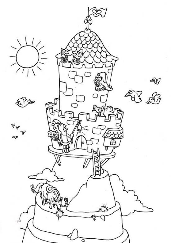 着色页: 城堡 (建筑和建筑) #62084 - 免费可打印着色页