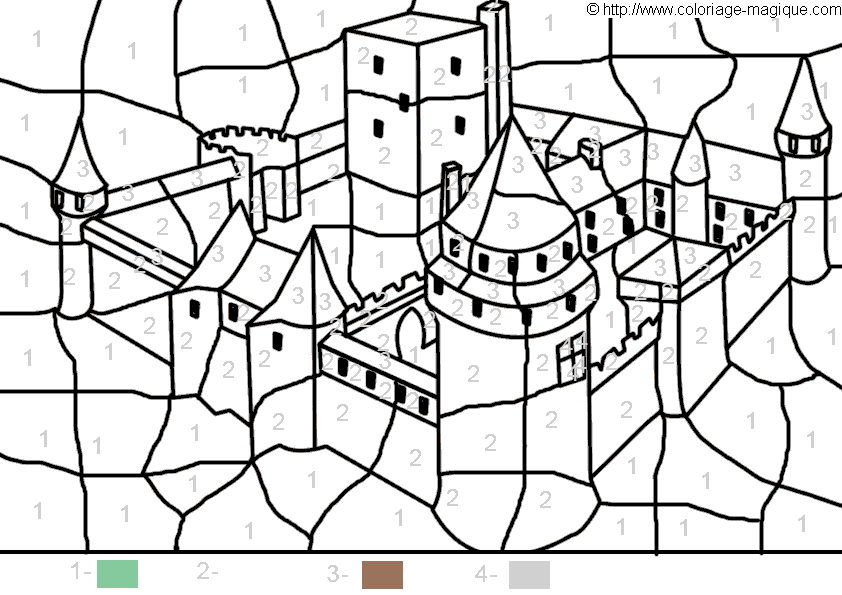 着色页: 城堡 (建筑和建筑) #62098 - 免费可打印着色页