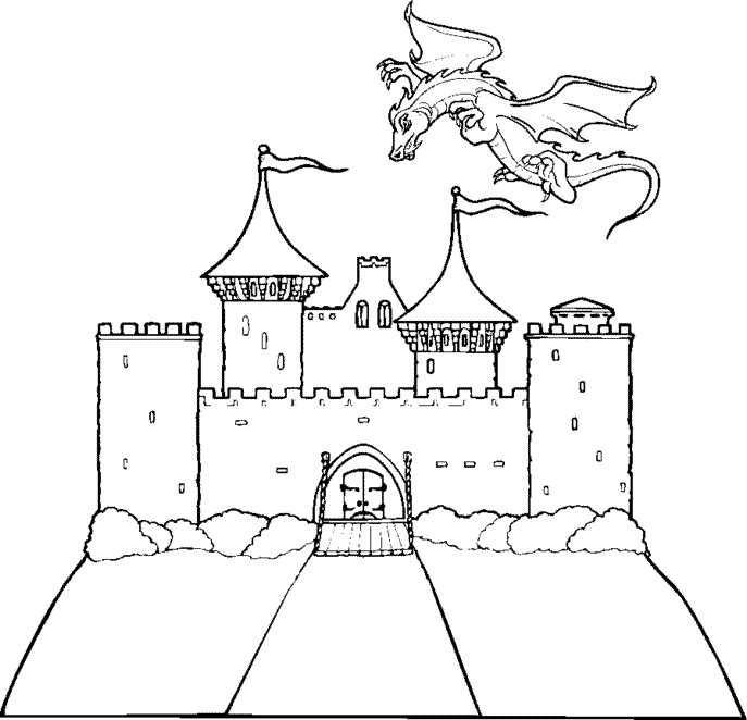 着色页: 城堡 (建筑和建筑) #62106 - 免费可打印着色页