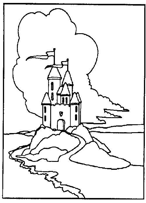 着色页: 城堡 (建筑和建筑) #62107 - 免费可打印着色页