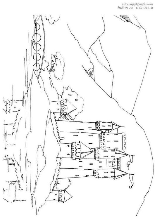 着色页: 城堡 (建筑和建筑) #62115 - 免费可打印着色页