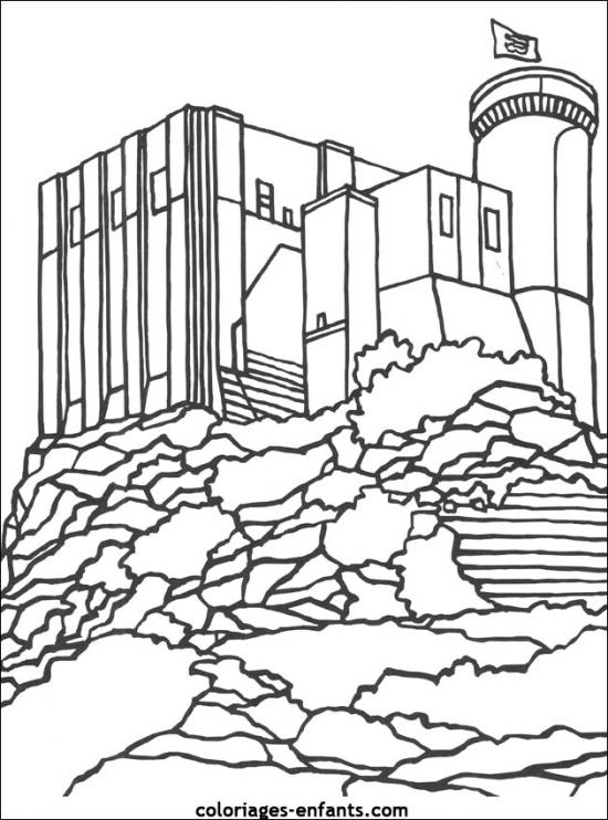 着色页: 城堡 (建筑和建筑) #62120 - 免费可打印着色页