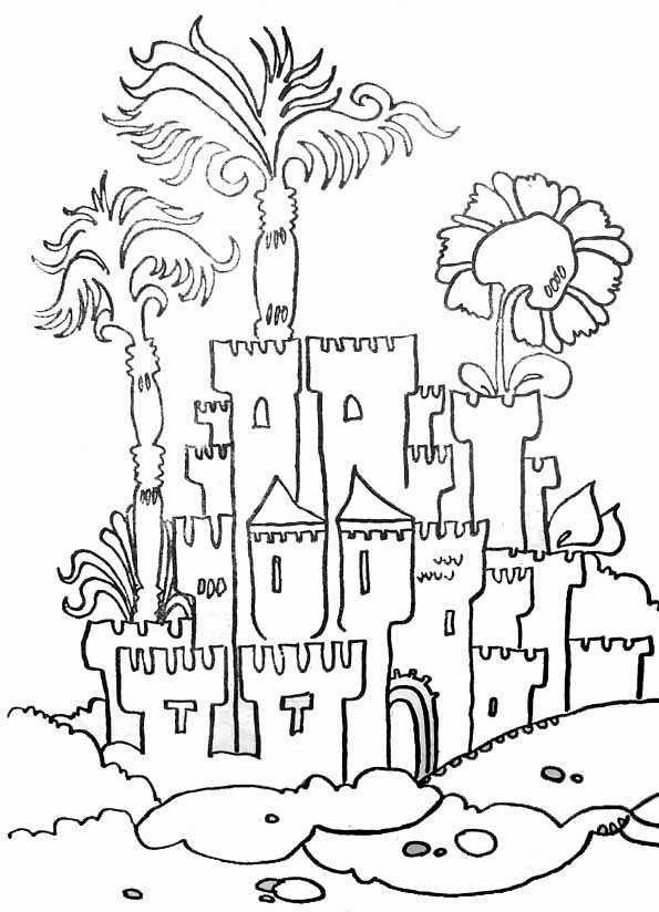 着色页: 城堡 (建筑和建筑) #62126 - 免费可打印着色页