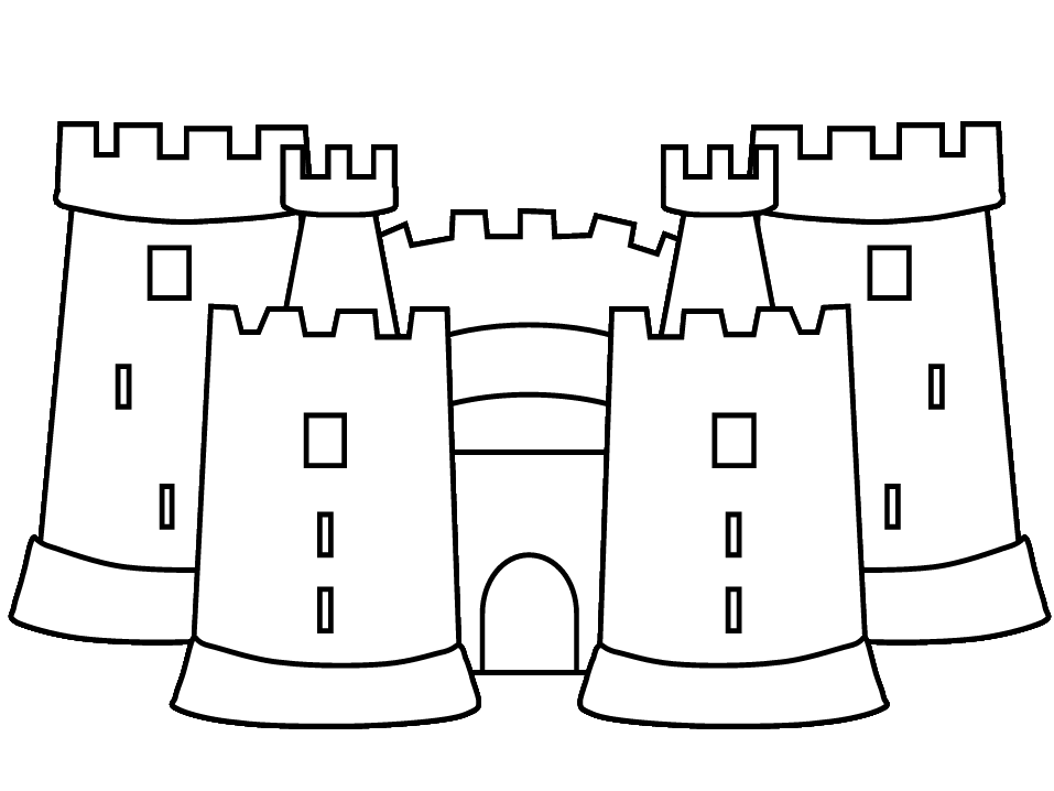 着色页: 城堡 (建筑和建筑) #62131 - 免费可打印着色页