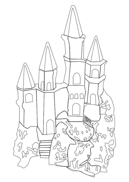 着色页: 城堡 (建筑和建筑) #62143 - 免费可打印着色页