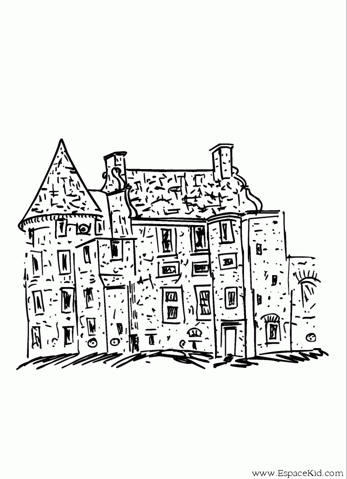 着色页: 城堡 (建筑和建筑) #62168 - 免费可打印着色页