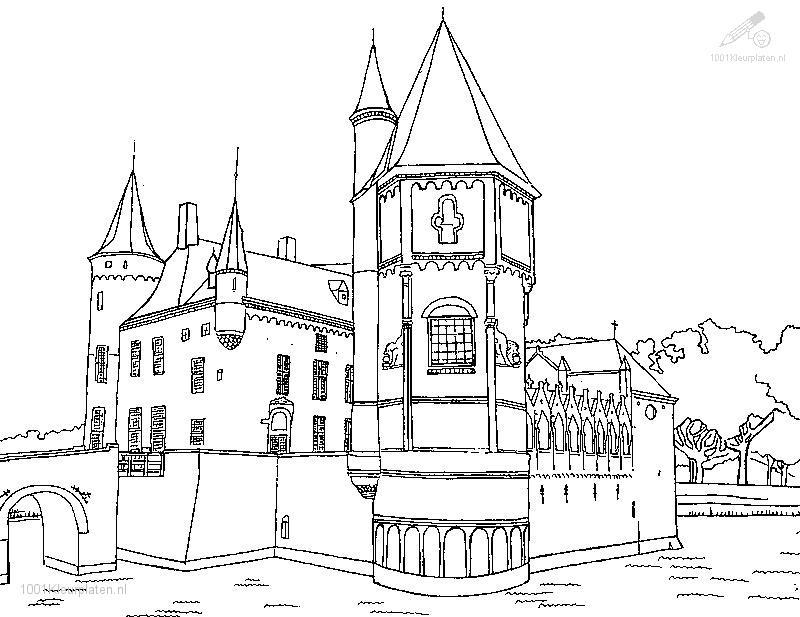 着色页: 城堡 (建筑和建筑) #62183 - 免费可打印着色页