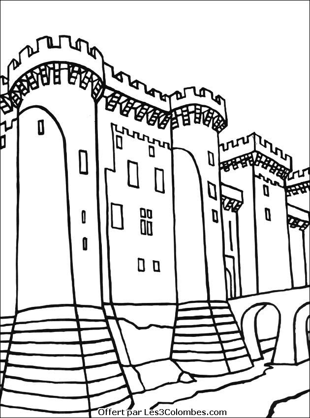 着色页: 城堡 (建筑和建筑) #62185 - 免费可打印着色页