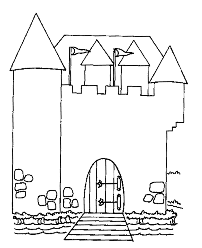 着色页: 城堡 (建筑和建筑) #62198 - 免费可打印着色页