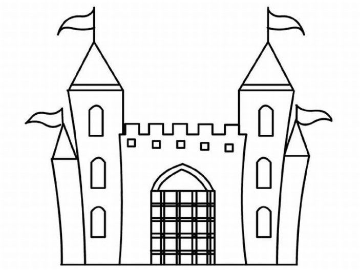 着色页: 城堡 (建筑和建筑) #62211 - 免费可打印着色页