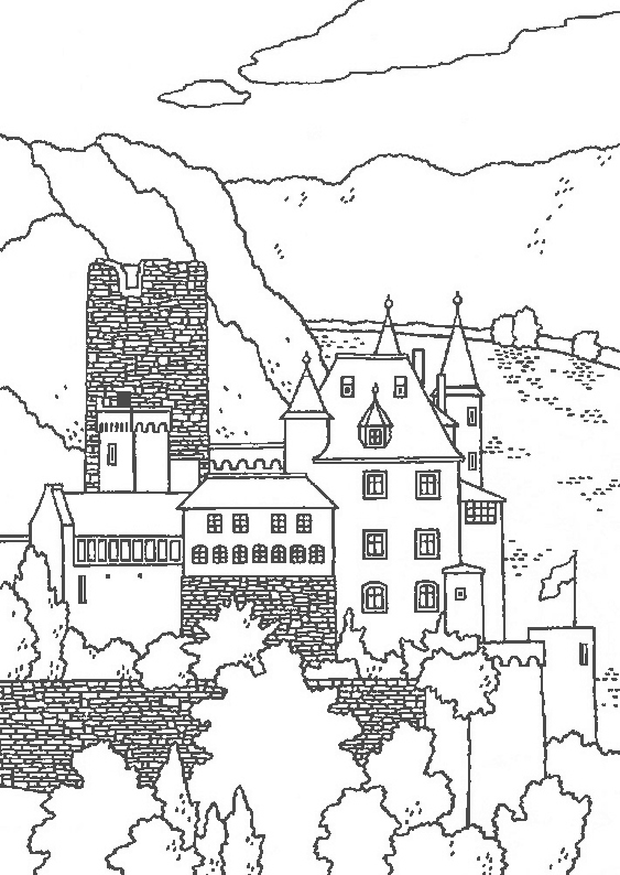 着色页: 城堡 (建筑和建筑) #62218 - 免费可打印着色页
