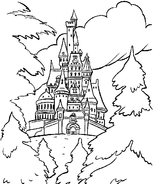 着色页: 城堡 (建筑和建筑) #62245 - 免费可打印着色页