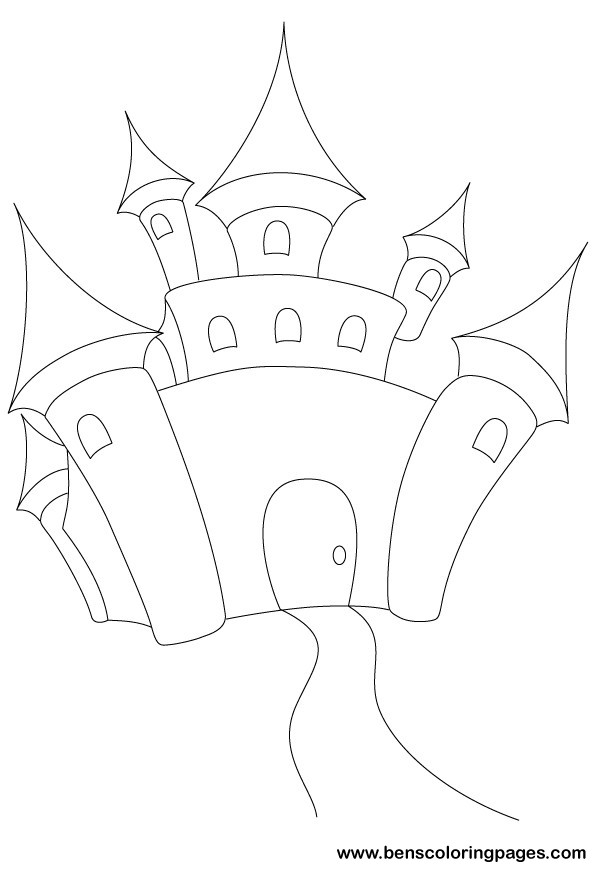 着色页: 城堡 (建筑和建筑) #62250 - 免费可打印着色页