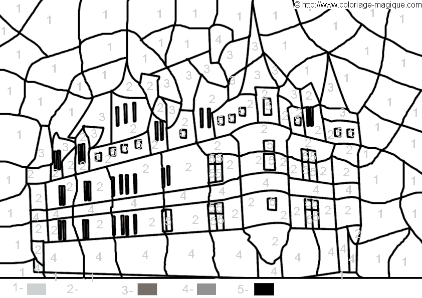 着色页: 城堡 (建筑和建筑) #62259 - 免费可打印着色页