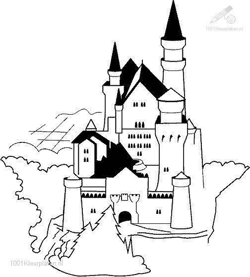 着色页: 城堡 (建筑和建筑) #62273 - 免费可打印着色页