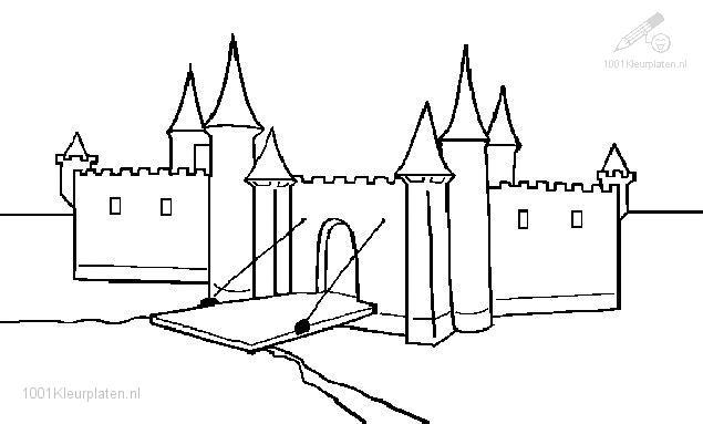 着色页: 城堡 (建筑和建筑) #62300 - 免费可打印着色页
