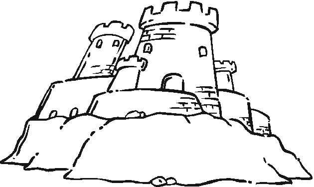 着色页: 城堡 (建筑和建筑) #62306 - 免费可打印着色页
