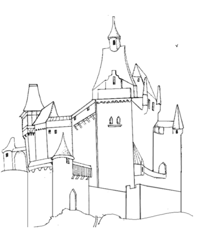 着色页: 城堡 (建筑和建筑) #62329 - 免费可打印着色页