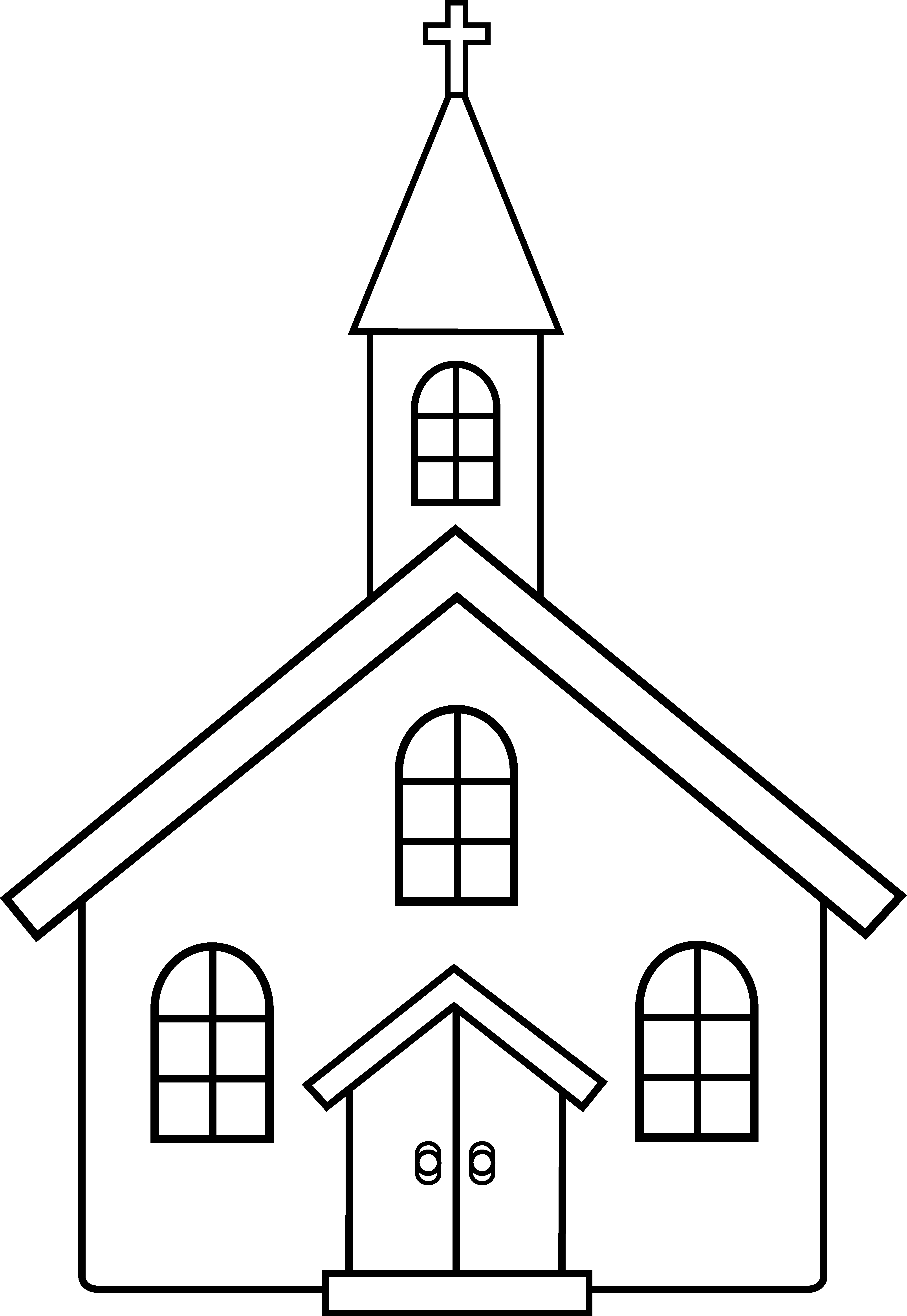 着色页: 教会 (建筑和建筑) #64159 - 免费可打印着色页