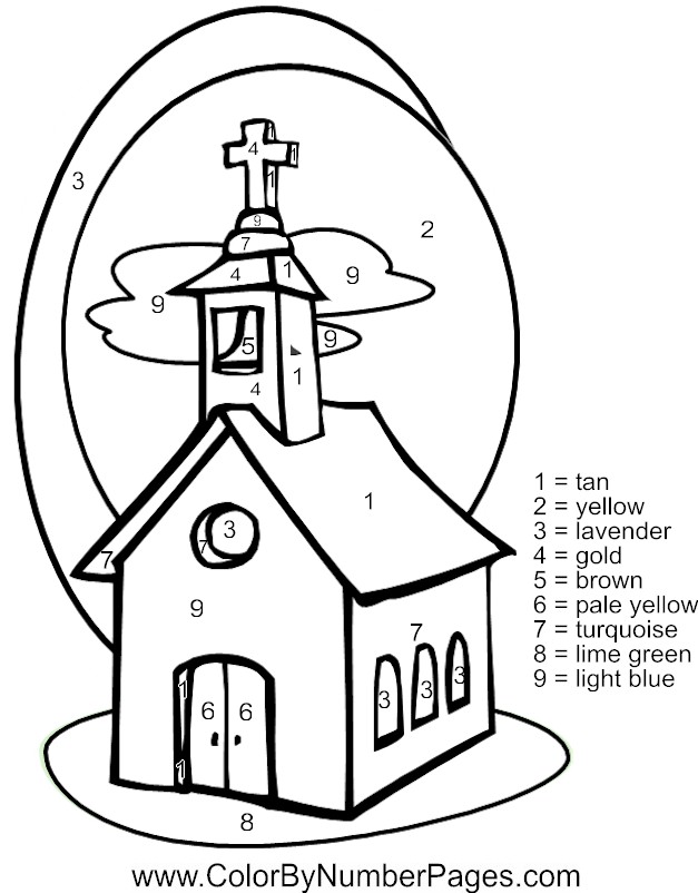 着色页: 教会 (建筑和建筑) #64166 - 免费可打印着色页