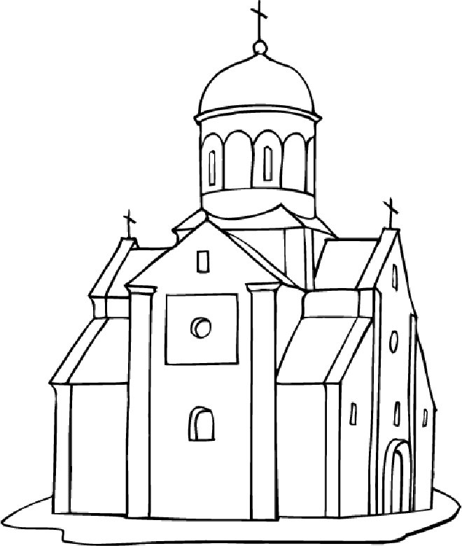 着色页: 教会 (建筑和建筑) #64167 - 免费可打印着色页