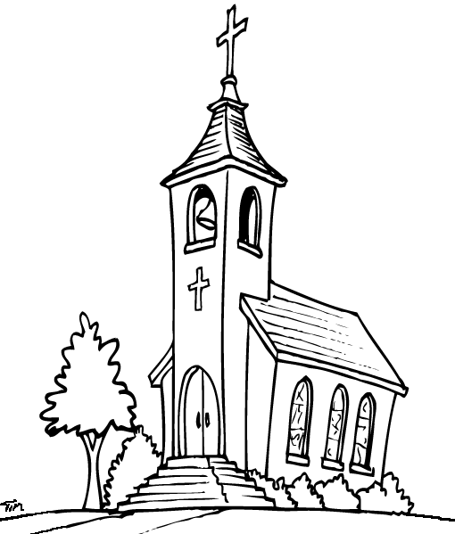 着色页: 教会 (建筑和建筑) #64171 - 免费可打印着色页