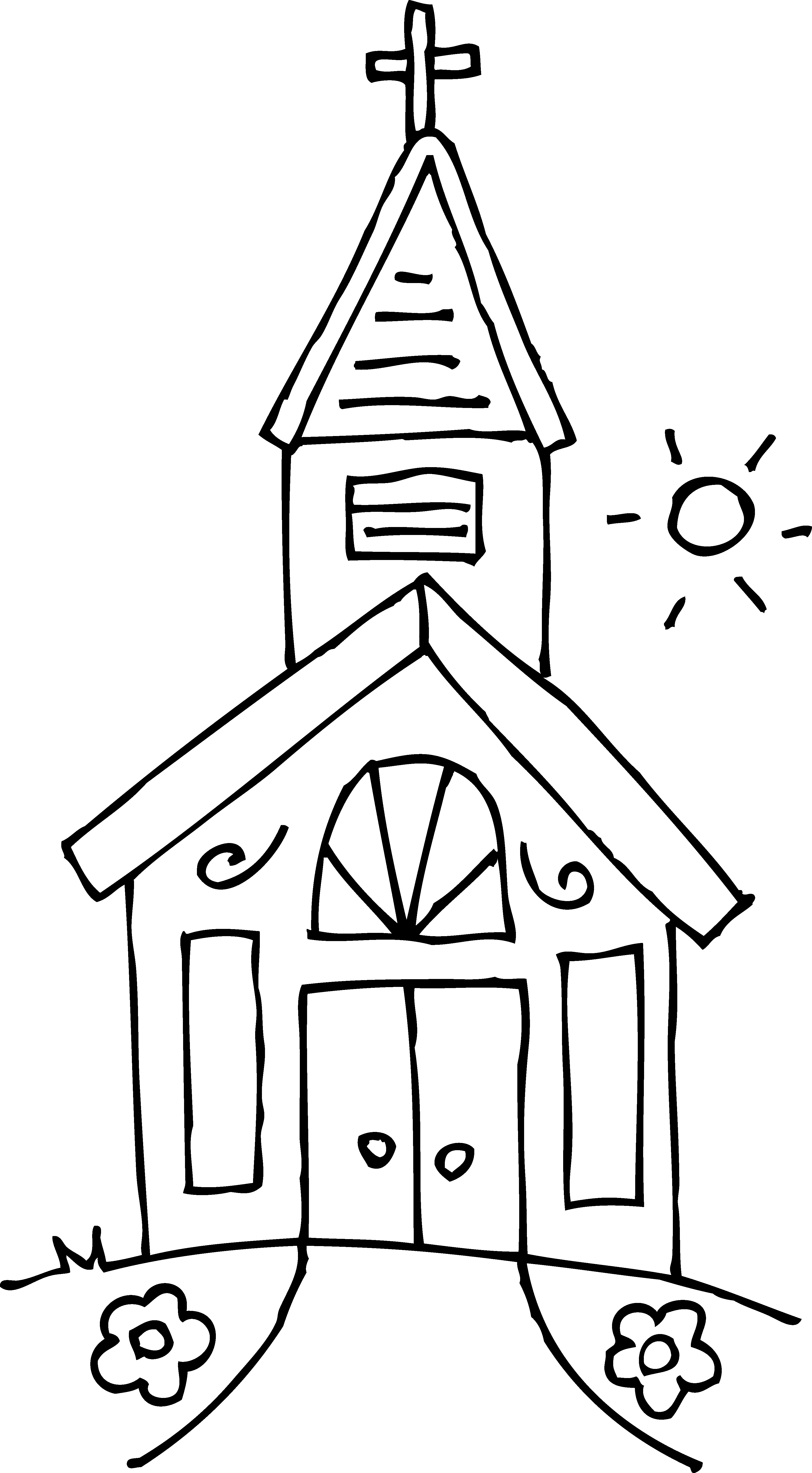 着色页: 教会 (建筑和建筑) #64173 - 免费可打印着色页