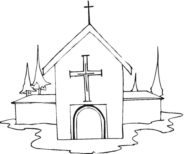 着色页: 教会 (建筑和建筑) #64179 - 免费可打印着色页
