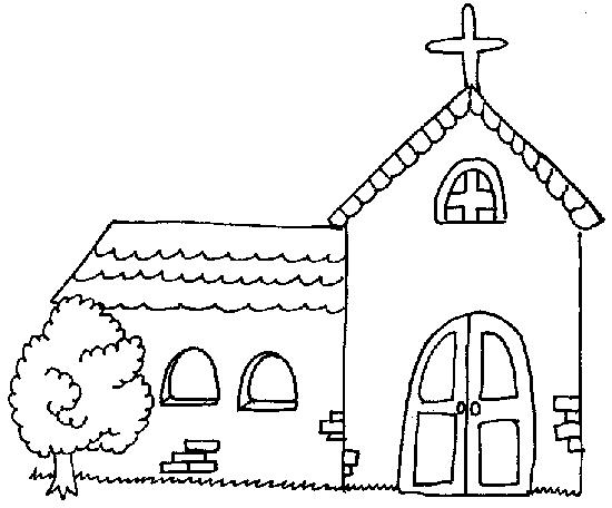 着色页: 教会 (建筑和建筑) #64234 - 免费可打印着色页